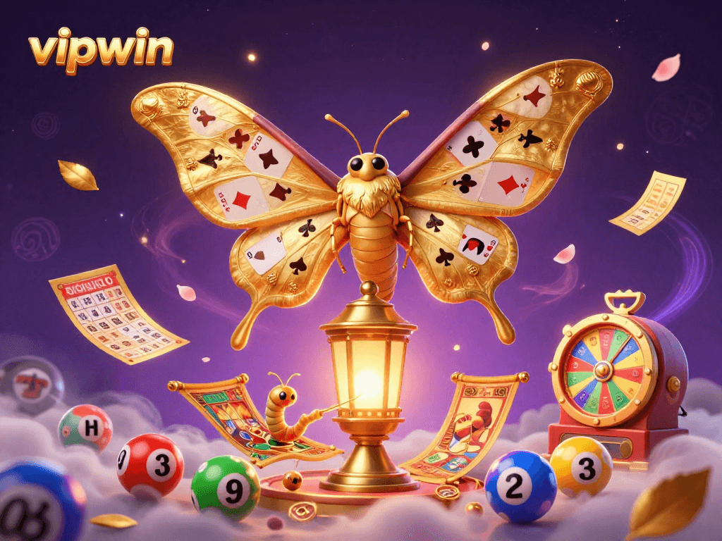 Engage with vipwin's vibrant casino atmosphere featuring dynamic lottery elements and golden motifs.