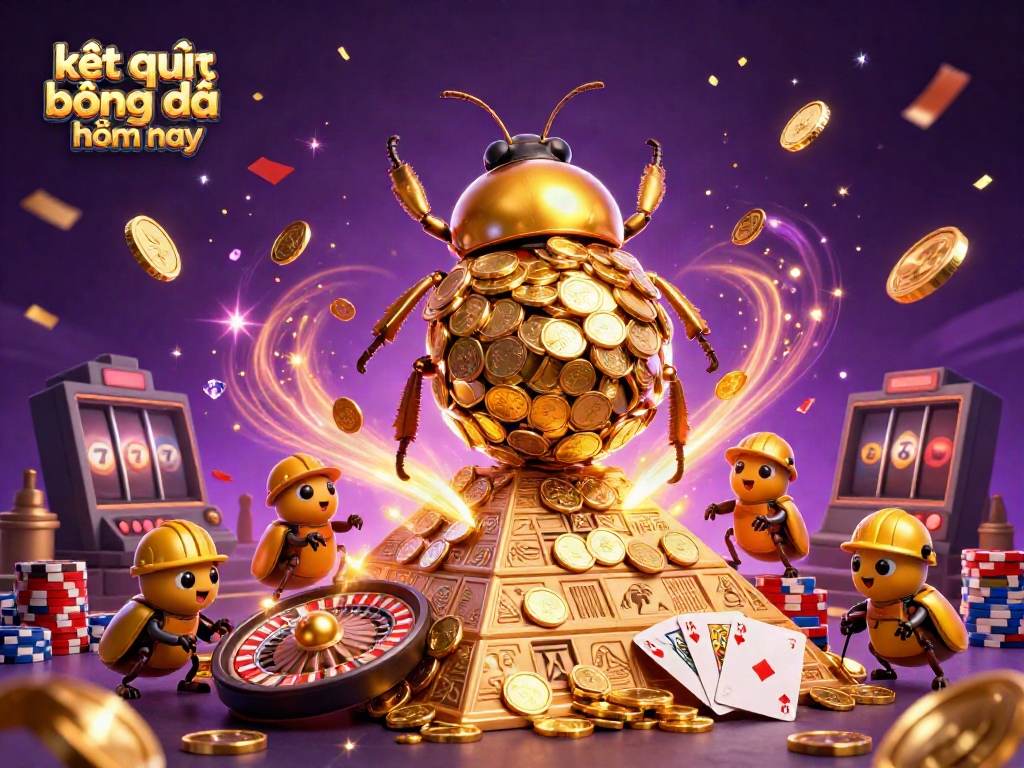 Experience exciting kết quả bóng đá hôm nay with dynamic betting elements, golden coins, and casino symbols.