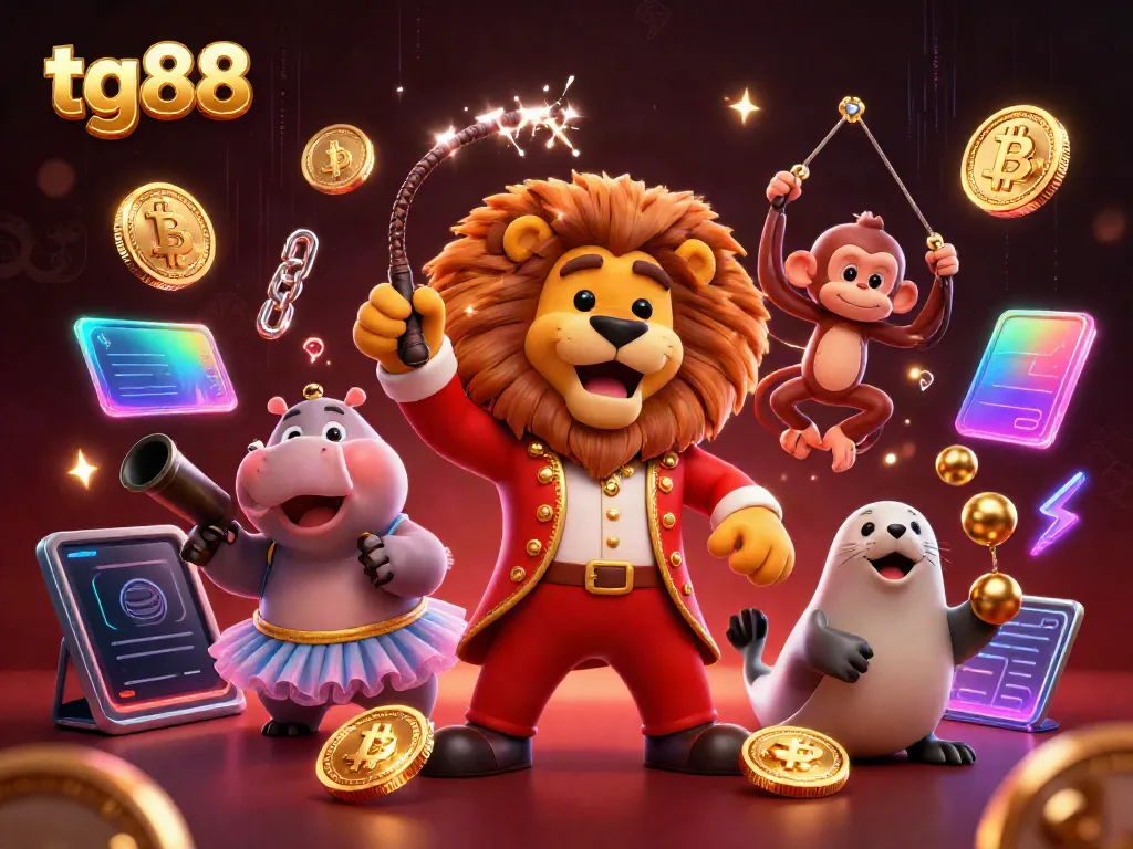 Experience the thrilling world of tg88 with vibrant 3D casino characters and crypto elements for gamers.