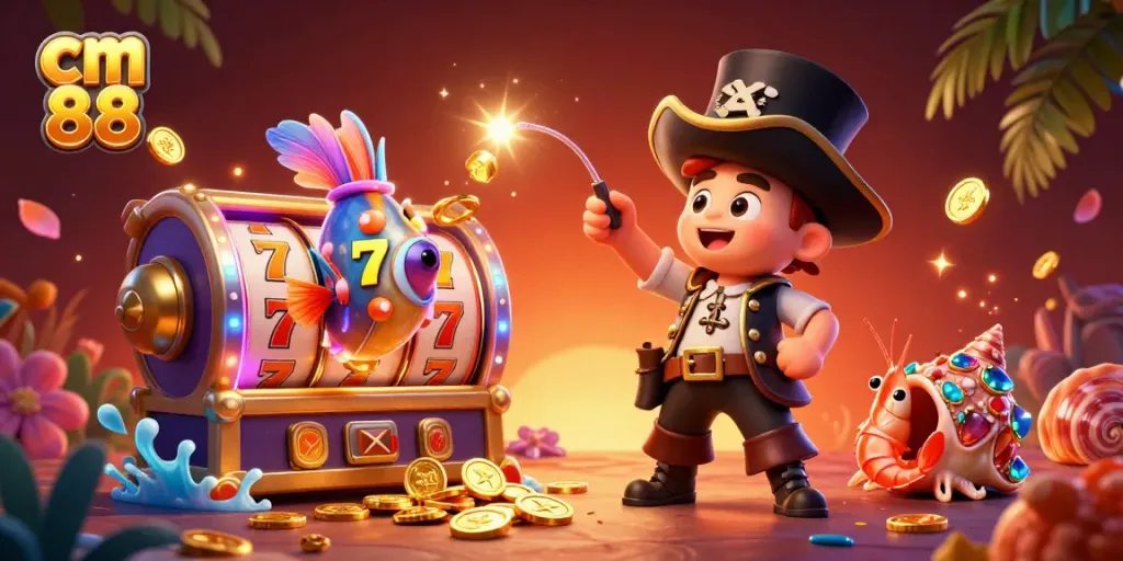 Experience exciting wins at cm 88 with vibrant scenes of dynamic slot reels spinning and glowing coins!