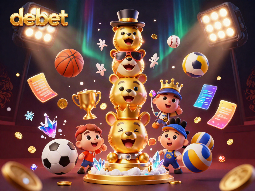 Engage with debet's vibrant casino and sports betting world in this 3D illustration.