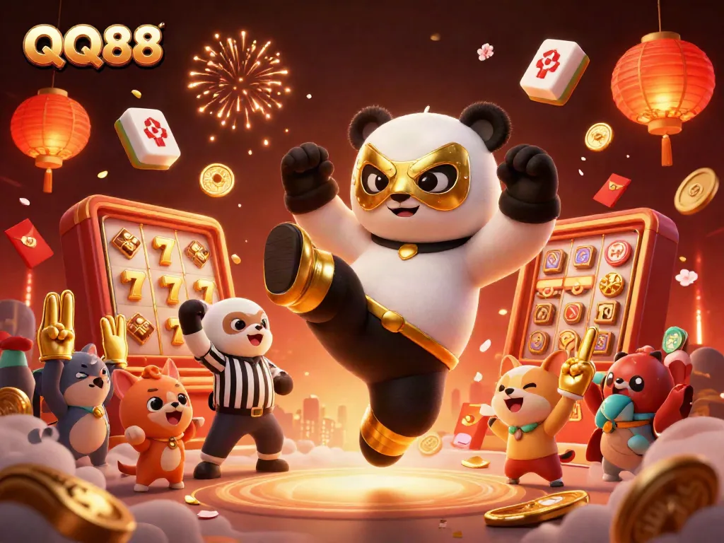 Engage with QQ88's thrilling casino games featuring vibrant 3D characters and dynamic elements.