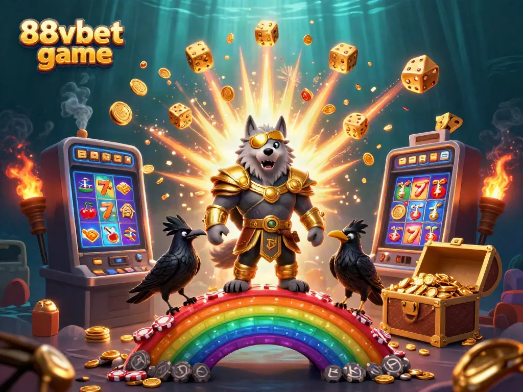 Experience the excitement of the 88vbet game with vibrant casino visuals and striking Norse mythology characters.