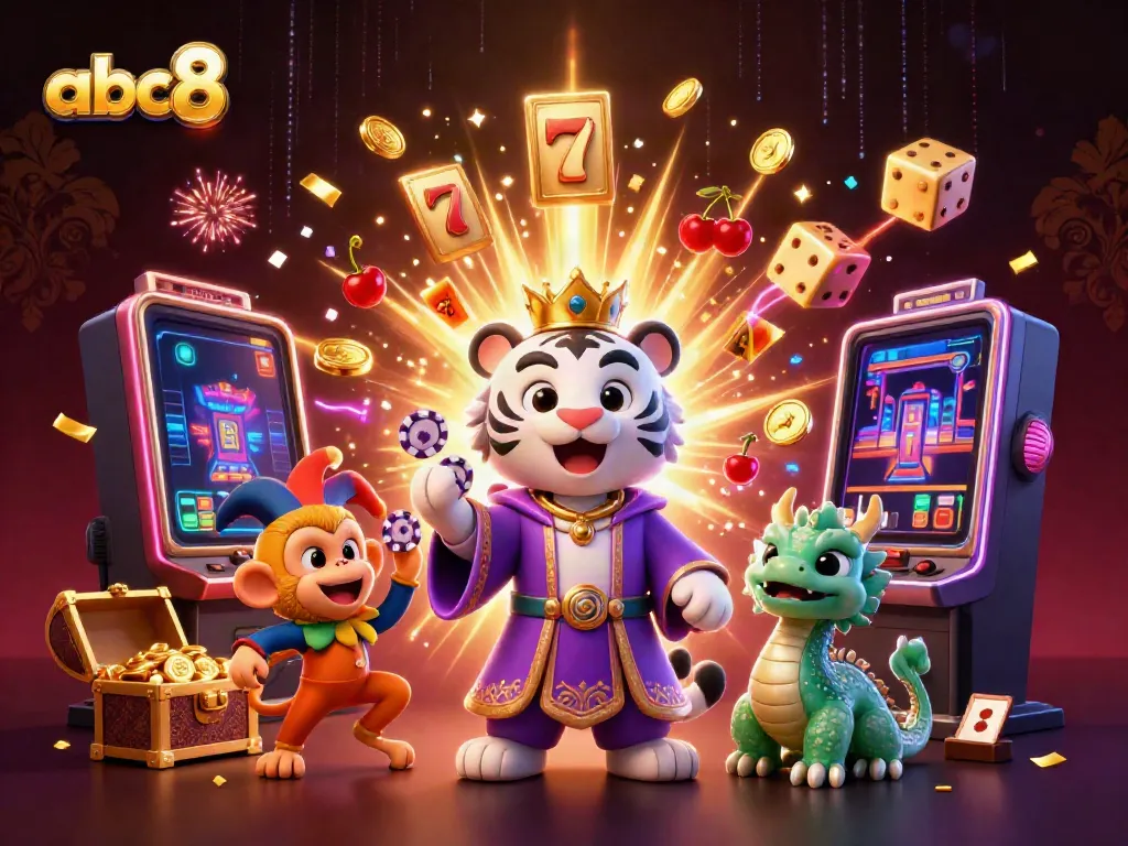 Experience thrilling action at abc8, where a royal tiger and playful monkey create vibrant gambling excitement.