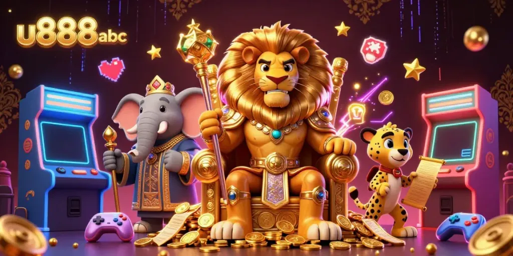 Engage in thrilling wins with u888 abc: 3D illustration of royalty and gaming excitement