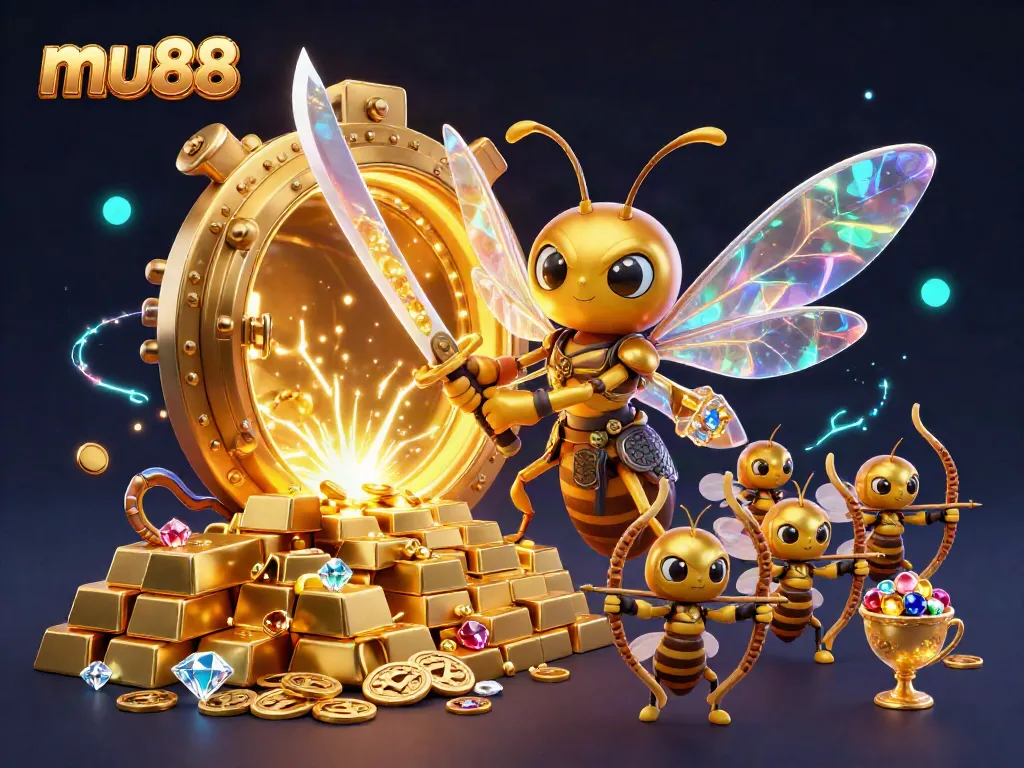 Experience mu88's exhilarating casino adventure featuring vibrant 3D characters and golden treasures.