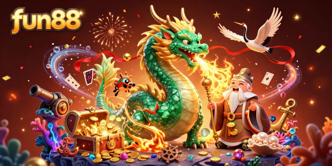 Win big with fun88 as a majestic jade dragon and wise turtle sage ignite your gaming journey.