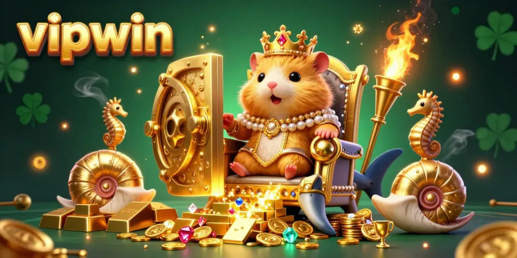 Experience the royal wins with the hamster king at vipwin's treasure-filled casino throne.