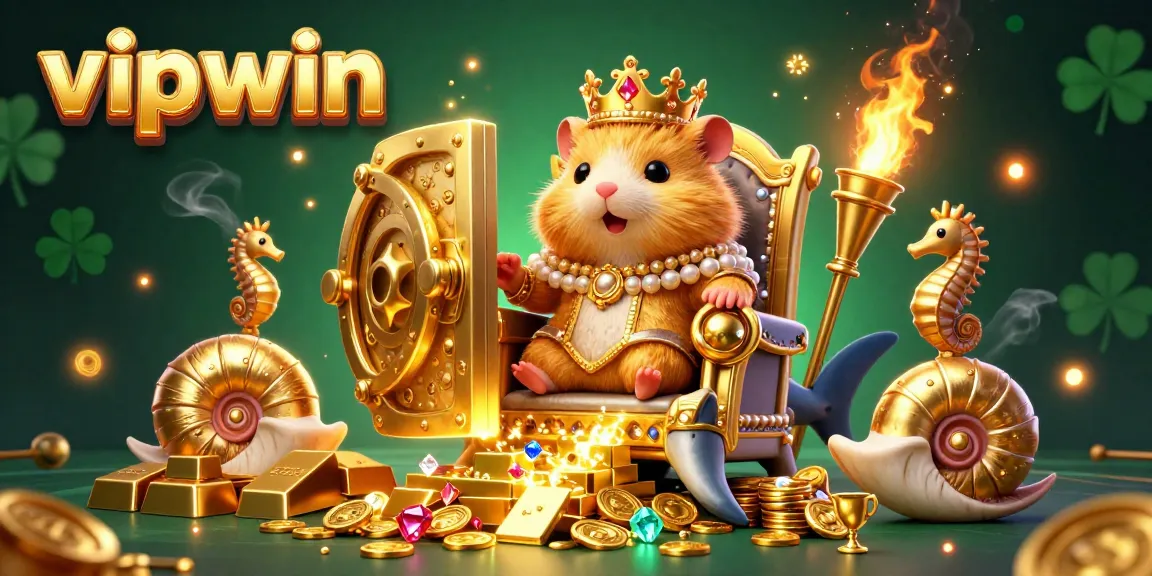 Experience the royal wins with the hamster king at vipwin's treasure-filled casino throne.