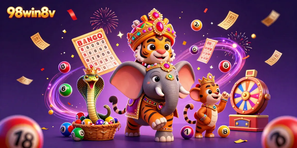 Experience vibrant online gaming with 98win8v, featuring a majestic tiger and a jewel-rich scene.