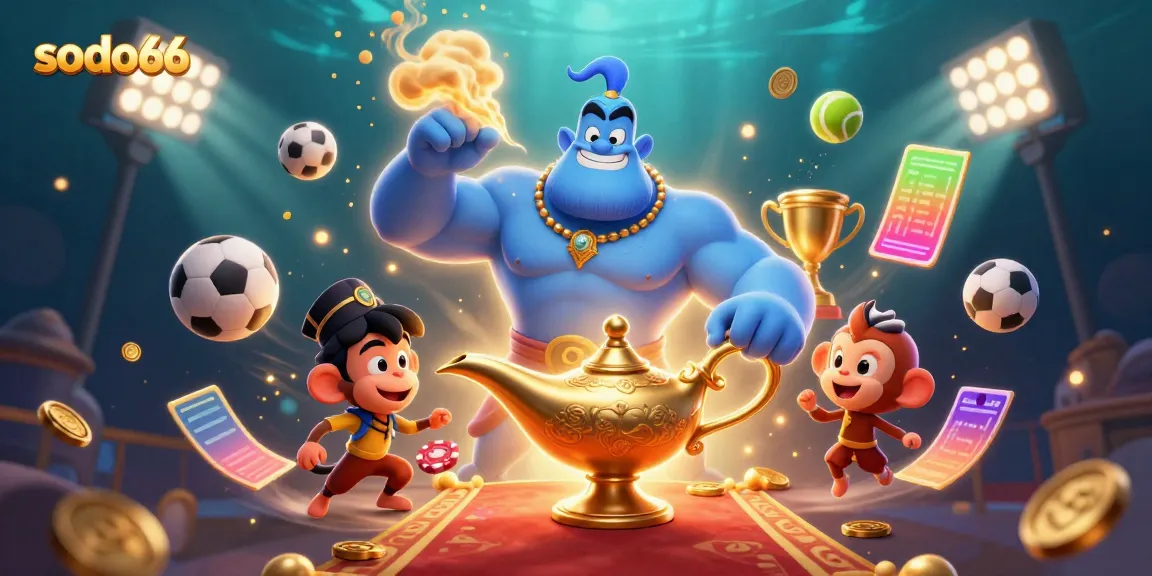 Engage with SODO66's thrilling gaming experience amidst dynamic sports elements and magical characters.
